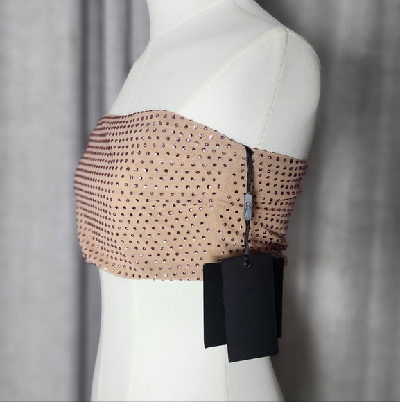 Cynthia Rowley Pink Studded Crop Top - Picture 8 of 11